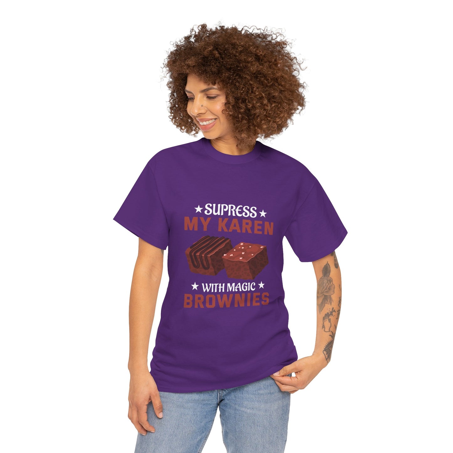 Suppress My Karen With Magic Brownies Humor Novelty tee Printify