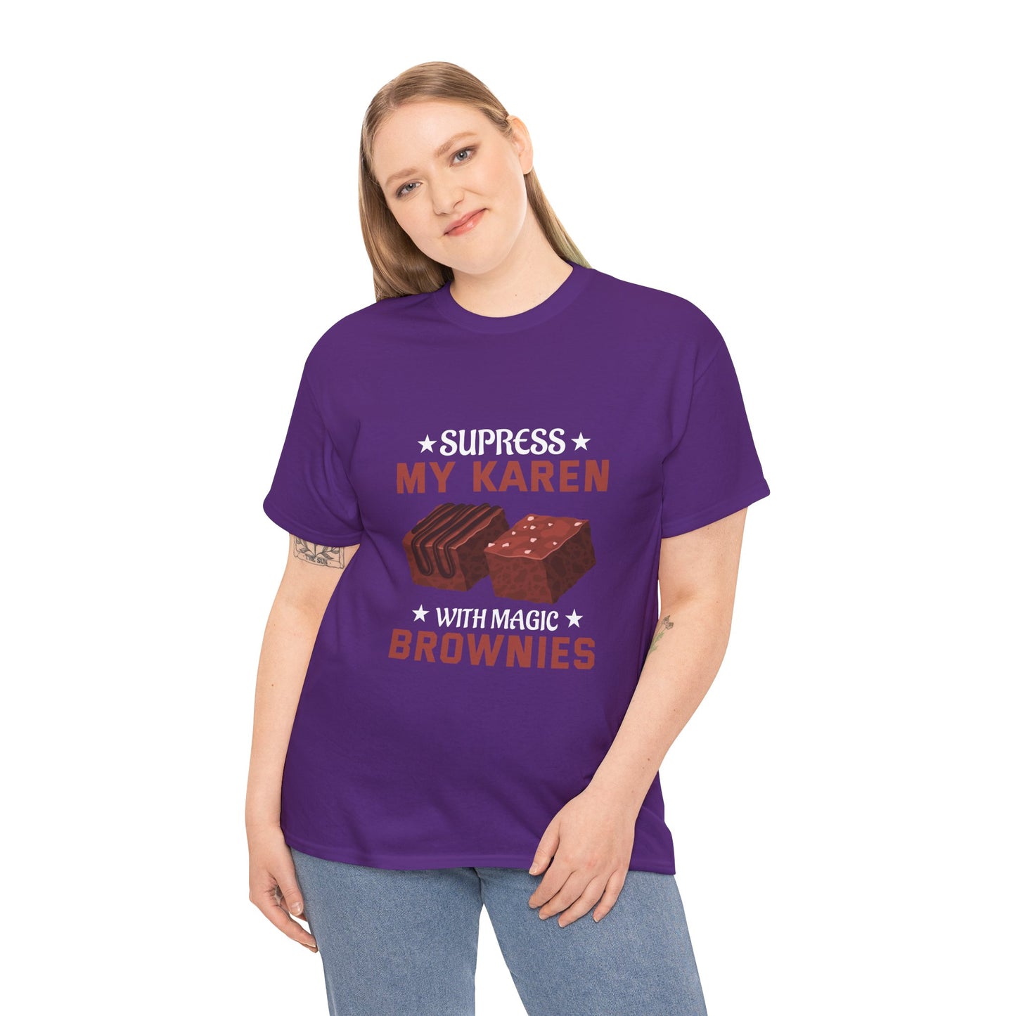 Suppress My Karen With Magic Brownies Humor Novelty tee Printify