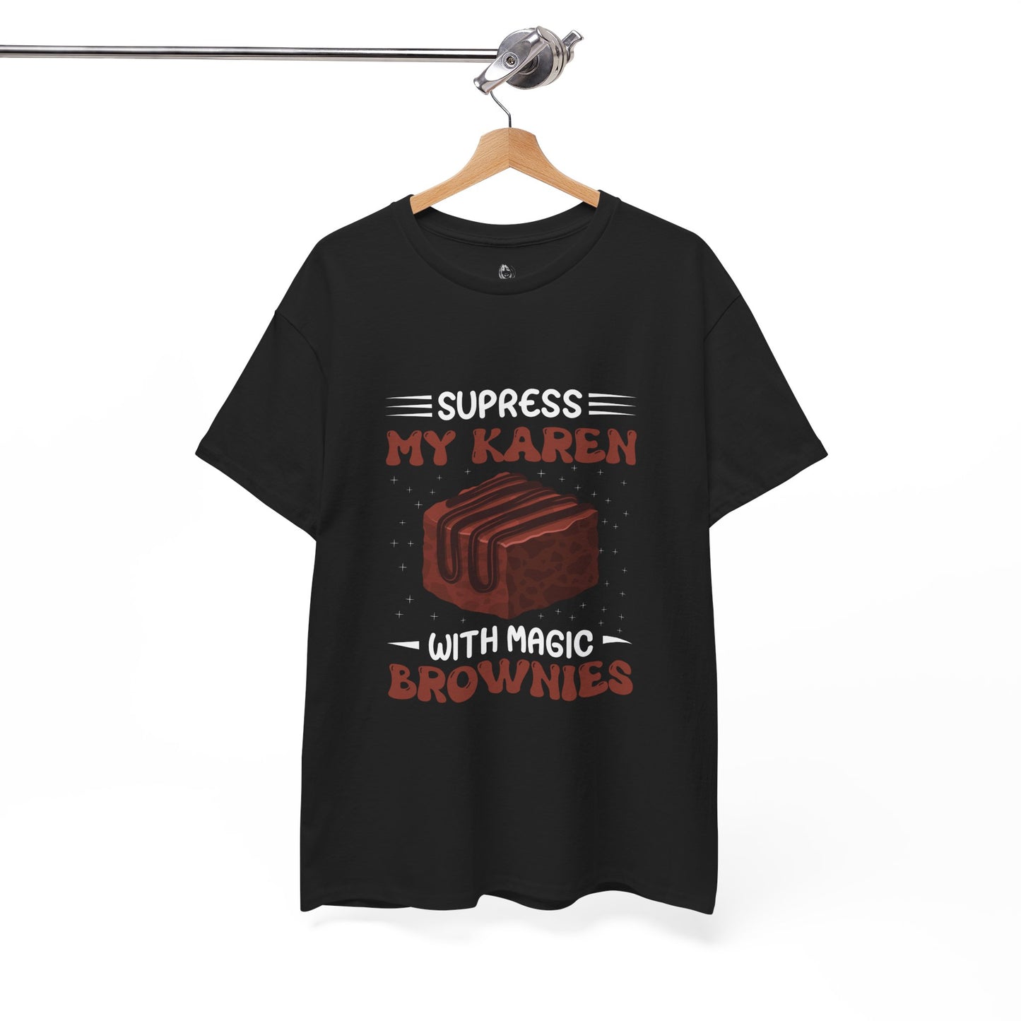 Suppress My Karen With Magic Brownies Novelty Foodie Humor Tee Printify